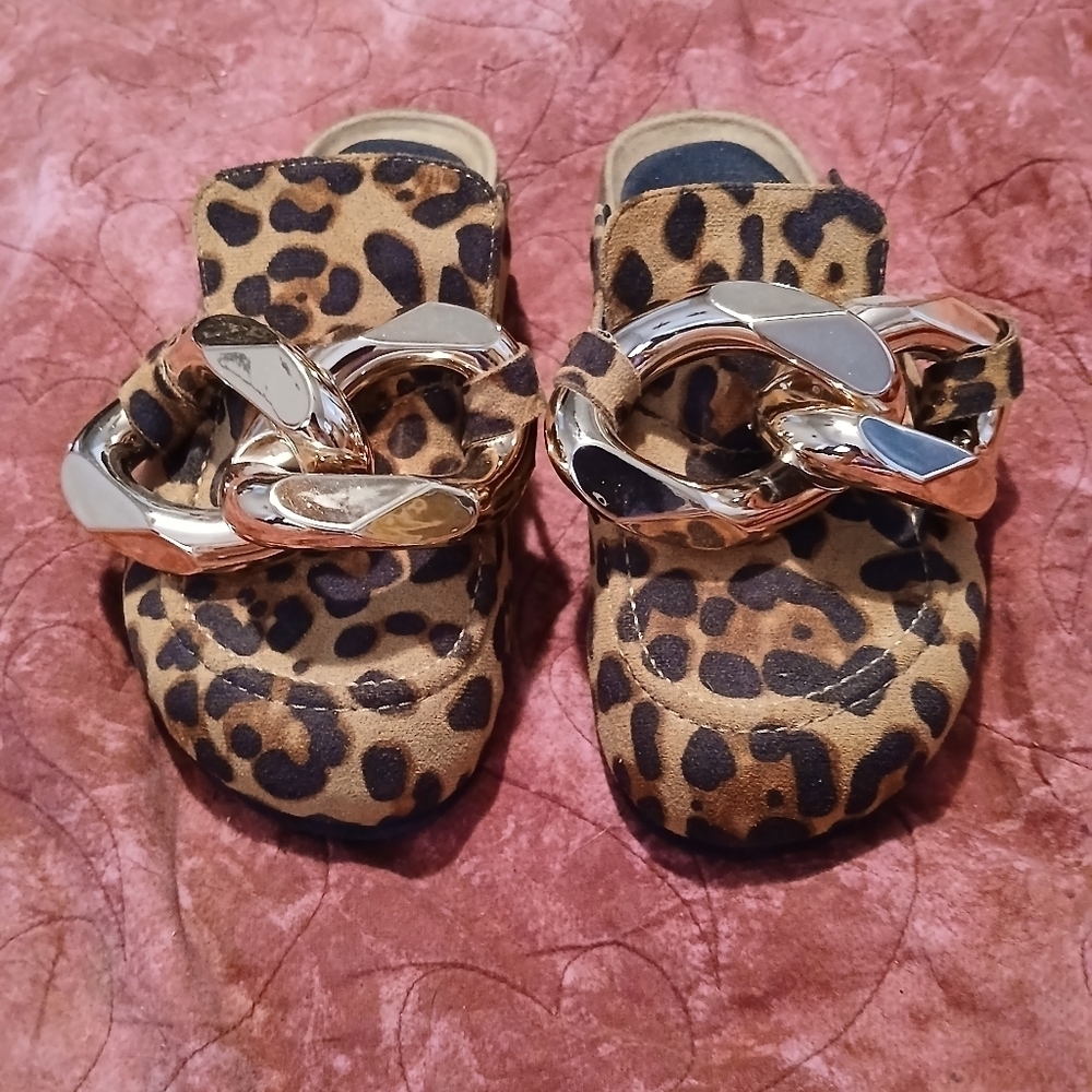 Unbranded Ladies NWOT leopard Print Sandals. Size 6.5 - Picture 1 of 6